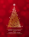 Christmas tree background,Background for Christmas And New Year,Snowflakes are arranged in the shape of a pine tree,Vector,
