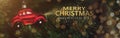 Christmas tree background and Christmas decorations with blurred, sparking, glowing and text Merry Christmas and Happy New Year Royalty Free Stock Photo