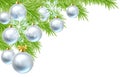 Christmas Tree Background Silver Balls Baubles Royalty Free Stock Photo