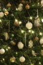 Christmas tree backgrounf of white and golden decorations