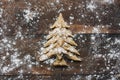 Christmas tree baking rustic background Royalty Free Stock Photo