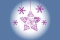 Christmas tree ball ornament flakes greetings card Royalty Free Stock Photo