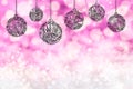 Christmas Tree Ball Ornament, Light Purple Background, Copy Space Royalty Free Stock Photo