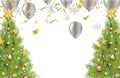 Christmas Tree With balloons, simple and clean shopping day. SPECIAL OFFER Supper sale. shopping online. Happy new year