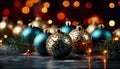 Christmas tree balls, along with other holiday ornaments, create a festive and decorative Royalty Free Stock Photo