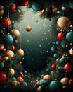 Christmas tree balls, along with other holiday ornaments, create a festive and decorative Royalty Free Stock Photo