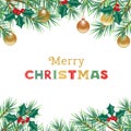 Christmas tree, balls garland background vector Royalty Free Stock Photo
