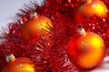 Christmas tree balls with tinsel - weihnachstkugeln mit lametta