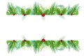 Christmas tree frame border banner vector image