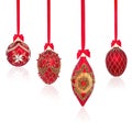 Christmas Tree Red Bauble Decorations Royalty Free Stock Photo