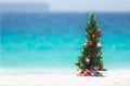 Christmas tree on the beach in summer