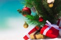 Christmas beach paradise background Royalty Free Stock Photo