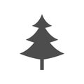 Christmas tree black icon. Tree silhouette vector illustration isolated Royalty Free Stock Photo