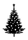 Christmas tree black Silhouette Royalty Free Stock Photo