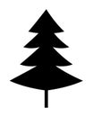 Christmas Tree Black Silhouette Vector Icon Royalty Free Stock Photo