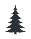 Christmas Tree Black Silhouette Vector Icon Royalty Free Stock Photo