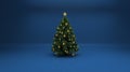 Christmas tree on blue background Royalty Free Stock Photo