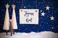 Christmas Tree, Blue Background, Joyeux Noel Means Merry Christmas, Snowflakes