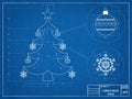 Christmas Tree Blueprin Royalty Free Stock Photo