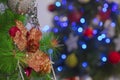 Christmas Tree with blurring lights bokeh