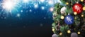 Christmas tree with bokeh light on fireworks background at night Royalty Free Stock Photo