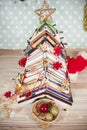 Christmas tree of books Royalty Free Stock Photo