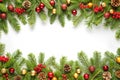 Christmas Tree Border Christmas Evergreen Tree Border Over White Royalty Free Stock Photo