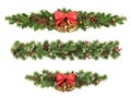 Christmas tree borders. Royalty Free Stock Photo