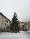 Christmas tree in Bormio Royalty Free Stock Photo