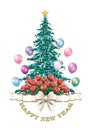 Festive Christmas tree with a surprise Royalty Free Stock Photo
