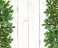 Christmas tree branches decoration wooden background Royalty Free Stock Photo