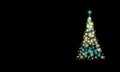 Christmas tree burns with bright lights, Sparkle magic xmas tree light.Mockup ready for text message, Greeting card Merry Christma Royalty Free Stock Photo