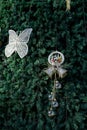 Christmas Tree with Butterfly and Ornament Decorations Royalty Free Stock Photo