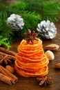 Christmas tree of candied orange.