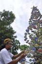 CHRISTMAS TREE OF CANS USED