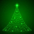 Christmas tree card background. Green Christmas tree as symbol of Happy New Year, Merry Christmas holiday celebration Royalty Free Stock Photo
