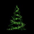 Christmas tree card background. Green Christmas tree as symbol of Happy New Year, Merry Christmas holiday celebration Royalty Free Stock Photo