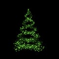 Christmas tree card background. Green Christmas tree as symbol of Happy New Year, Merry Christmas holiday celebration Royalty Free Stock Photo