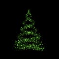 Christmas tree card background. Green Christmas tree as symbol of Happy New Year, Merry Christmas holiday celebration Royalty Free Stock Photo