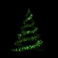 Christmas tree card background. Green Christmas tree as symbol of Happy New Year, Merry Christmas holiday celebration Royalty Free Stock Photo