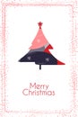 Christmas tree. Card. Illustration. Royalty Free Stock Photo