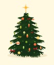 Christmas tree card. Vector illustration.