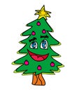 Christmas tree cartoon character Royalty Free Stock Photo