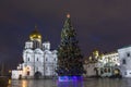 Christmas tree on the Cathedral Square in the Moscow Kremli