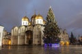 Christmas tree on the Cathedral Square in the Moscow Kremli