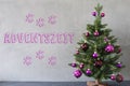 Christmas Tree, Cement Wall, Adventszeit Means Advent Seasons