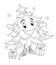 Christmas tree character. Royalty Free Stock Photo