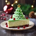 Christmas Tree Cheesecake: White Chocolate Raspberry With Festive Green Frosting