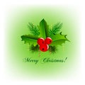Christmas tree cherries greetings card image vector Royalty Free Stock Photo