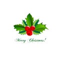 Christmas tree cherries greetings card image vector